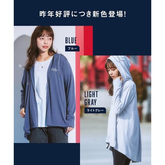 トップス チュニック FILA 指穴付ドライメッシュパーカー UVカット 吸汗速乾 ニッセン nissen｜nissenzai｜14