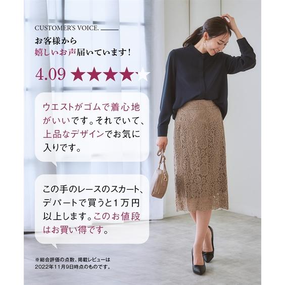 ニッセン スカート ひざ丈 レディース 総レース タイト S/M/L/LL ニッセン スカート ひざ丈 レディース 総レース タイト S/M/L/LL