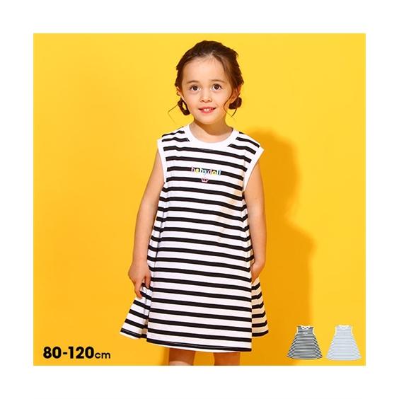 ワンピース キッズ 女の子 Babydoll ボーダー ノースリーブ 6733k 身長80 90 100 110 1cm ニッセン Nissen Zzy4322d0186 ニッセン Yahoo 店 通販 Yahoo ショッピング