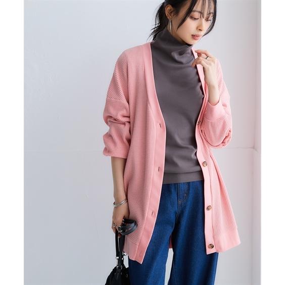 machatt マチャット アモッサワッフルカーディガン風 JaVaジャバ コラボ》ワッフル素材でリラックス気分。2way楽しめる