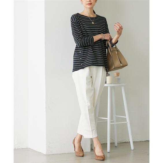 【今季購入品】tous les jours ボーダー裾ボタンカットソー nissenzai_zzy4322e0159
