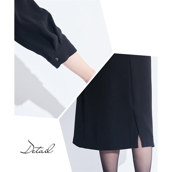 喪服 ワンピース レディース 礼服 Callarus 日本製生地使用洗える防しわ デザイン アンサンブル ドロップ ショルダー ジャケット ＋パール調ボタン使い 有の画像