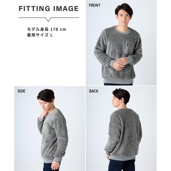 ニッセン トレーナー メンズ ボアフリースポケット付 3L以上お腹