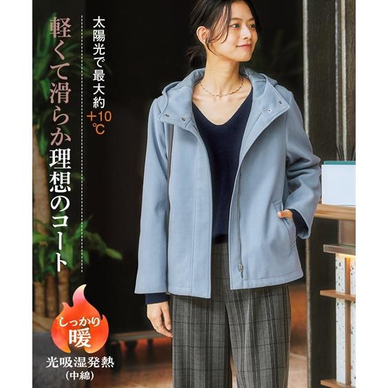 ニッセン（nissen） コート レディース 軽やか ストレッチ ウール調