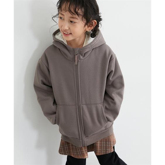 ニッセン トップス・チュニック キッズ 裏ボア パーカー