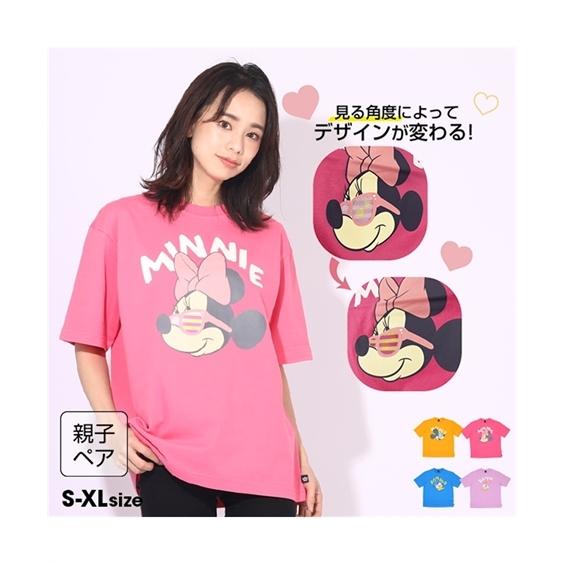 Tシャツ カットソー レディース Babydoll 親子お揃い ディズニー レンチキュラー 6539a S M L Ll ニッセン Nissen 新作続