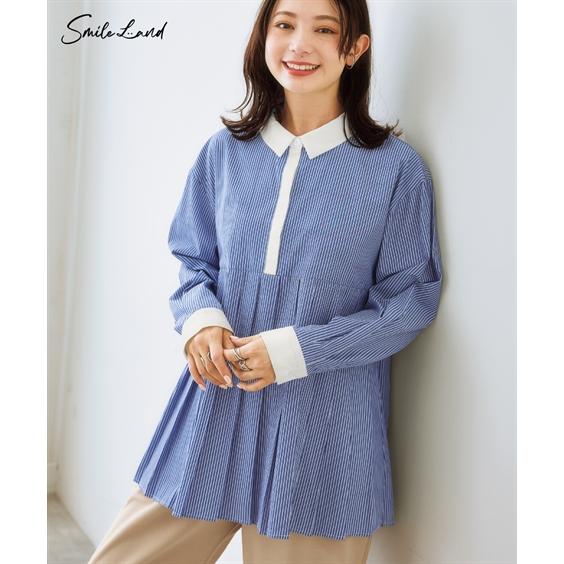 ニッセン（nissen） 大きいサイズ レディース タック シャツ