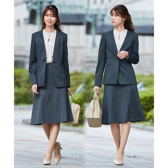 ニッセン スーツ スカート レディース ノーカラー ジャケット + ニッセン スーツ スカート レディース ノーカラー ジャケット +
