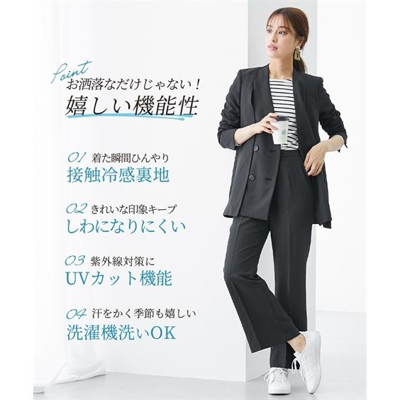 オンリーREDA レディースパンツスーツセットブルーチェック23号