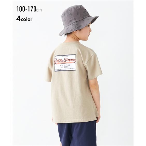 Tシャツ カットソー キッズ 綿100％ ゆるシルエット バック プリント 半袖 子供服 男の子 女の子 身長140/150/160cm ニッセン nissen｜nissenzai｜21