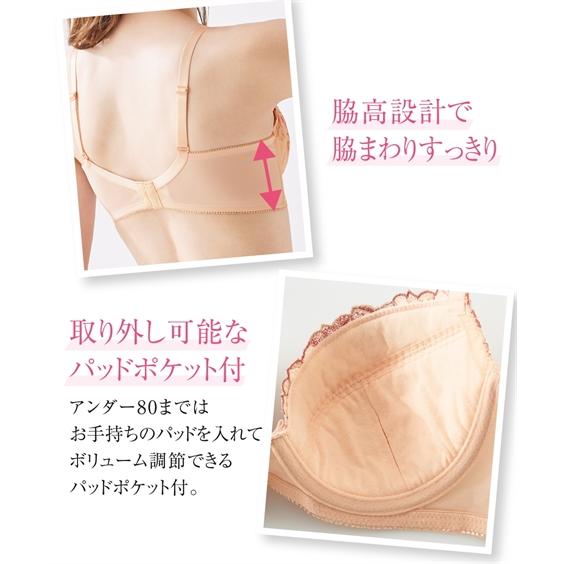 ブラジャー&ショーツ3点セット(サイズS) ニッセン ブラジャー ショーツ セット 大きいサイズ レディース