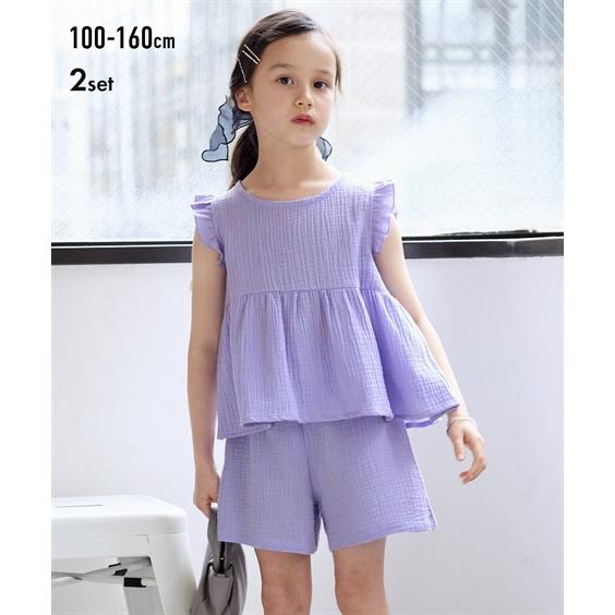 ちー　子供服2セット ニッセン（nissen） キッズ Wガーゼ2点セット ノースリーブ ブラウス