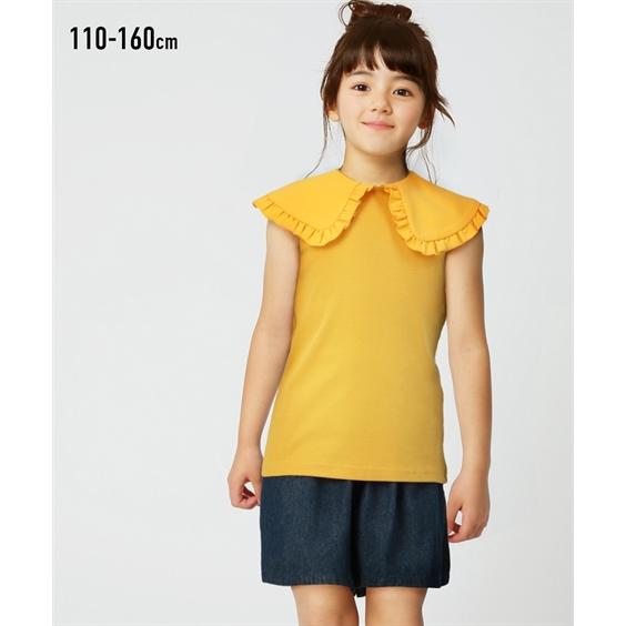 Tシャツ カットソー キッズ ビッグ衿付き ノースリーブ 子供服 ジュニア服 女の子 身長140/150/160cm ニッセン nissen｜nissenzai｜06