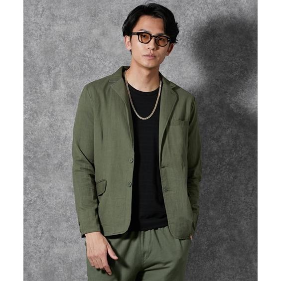 ニッセン（nissen） メンズ 綿麻素材 カジュアル テーラード