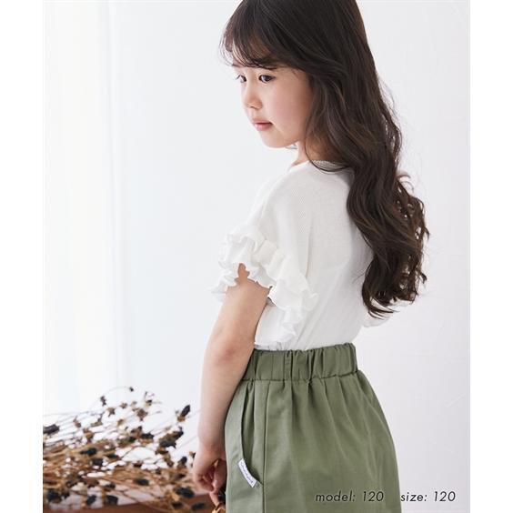 Tシャツ カットソー キッズ テレコ袖フリル 女の子 子供服 ジュニア服 身長110/120/130cm ニッセン nissen｜nissenzai｜08