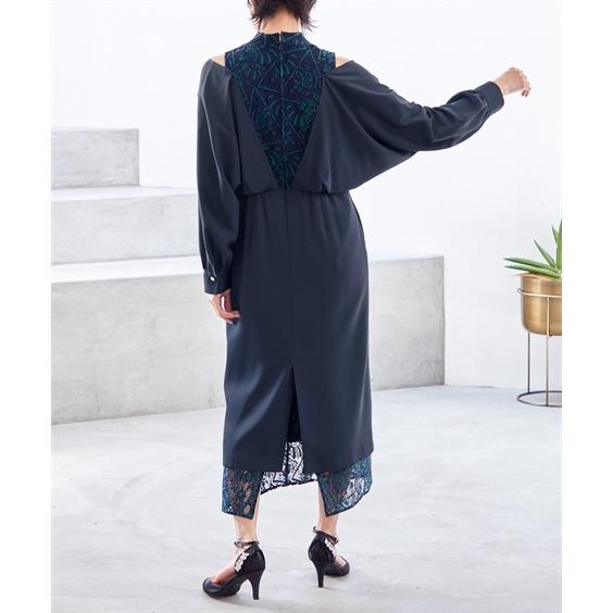 Callarus 大きいサイズ4L パーティードレス　ロング丈ワンピース　レース ニッセン ドレス ワンピース 大きいサイズ レディース 結婚式