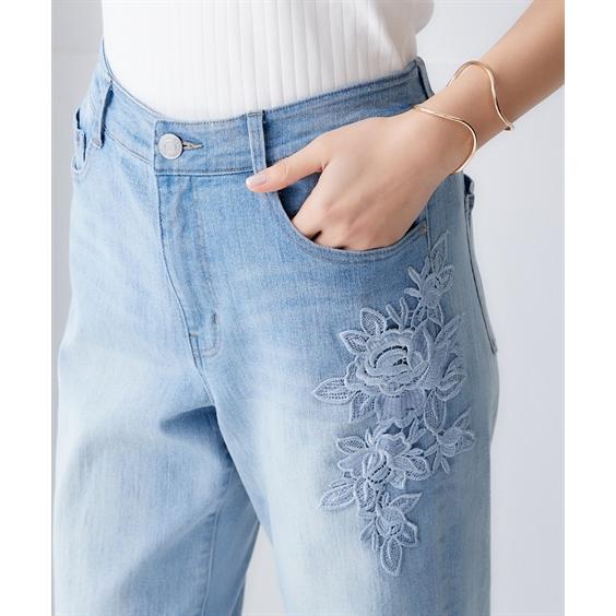ニッセン（nissen） パンツ ワイド レディース Hana服 モチーフ レース