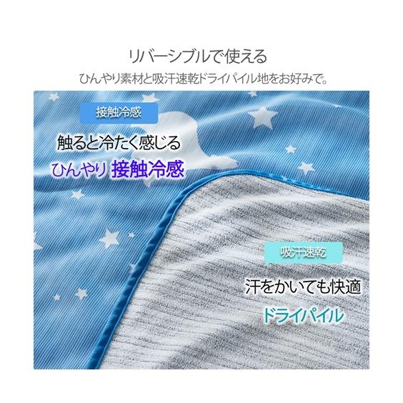 接触冷感 シロクマ柄× ドライ パイルリバーシブルクールケット 夏 シングルサイズ ニッセン nissen｜nissenzai｜09