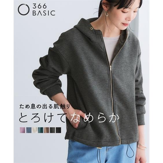 ニッセン パーカー 大きいサイズ レディース なめらかポンチ素材