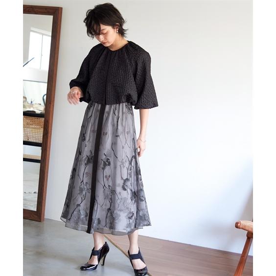 ドレス ワンピース レディース 結婚式 パーティー オケージョン Vネック 刺繍 レース ｜ 有〔Callarus〕 M/L ニッセン nissen_9
