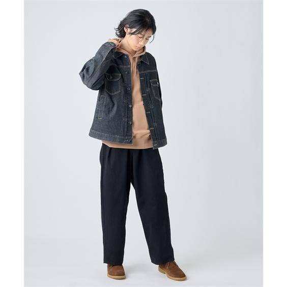 美品　ネイビー　ユーズド加工　スウェットデニム　アンコンジャケット　L ニッセン（nissen） メンズ ストレッチ デニム ジャケット 有 春 秋