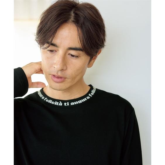 Tシャツ カットソー メンズ 綿100％ ネックロゴ 長袖 3L〜10L ニッセン nissen｜nissenzai｜05