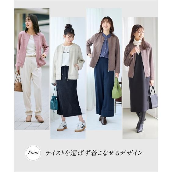 ニッセン 大きいサイズ レディース フェイクスエード ノーカラー ニッセン 大きいサイズ レディース フェイクスエード ノーカラー