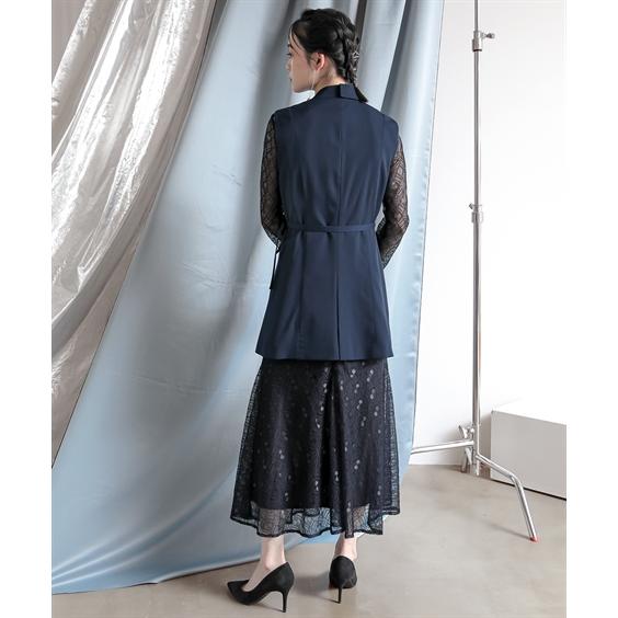 【未使用 タグ付】Callarus ネイビー ドレス ワンピース ニッセン LL 未使用 タグ付】Callarus ネイビー ドレス ワンピース ニッセン