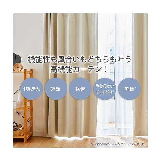 ニッセン（nissen） カーテン ドレープ 省エネ 節電 1級遮光 遮熱 防音