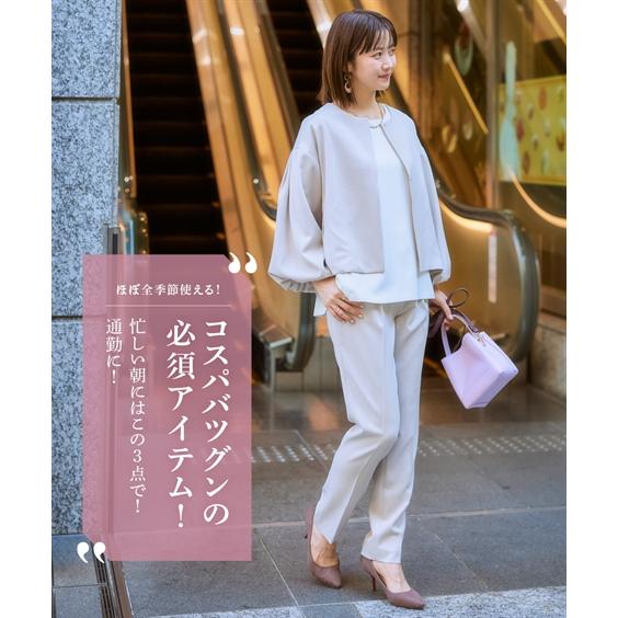 ニッセン（nissen） スーツ パンツ レディース ドビー素材3点セット
