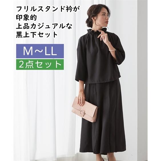 ニッセン シニア ファッション スタンド襟 ブラウス ＋ プリーツ