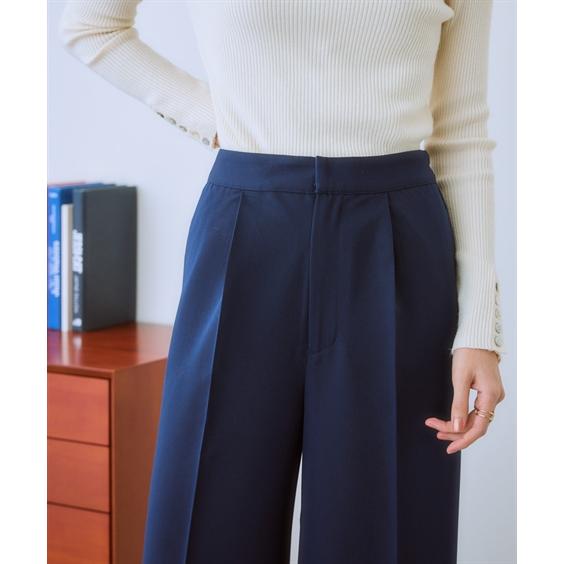 新品☆LL♪紺薄手パンツスーツ3点set♪2WAYブラウス・テーパード☆R147 ニッセン（nissen） スーツ パンツ レディース 3点セット ダブル