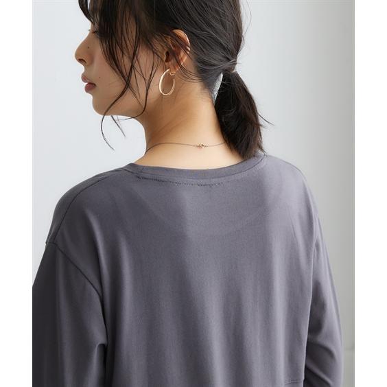 ワンピース ロング マキシ レディース サイドボタン異素材切替 カットソー  ひざ下 S/M/L/LL ニッセン nissen｜nissenzai｜13