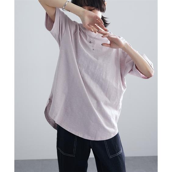 Tシャツ カットソー レディース 綿100％ 裾ラウンドオーバーシルエットTシャツ Soiunique M/L ニッセン nissen｜nissenzai｜16