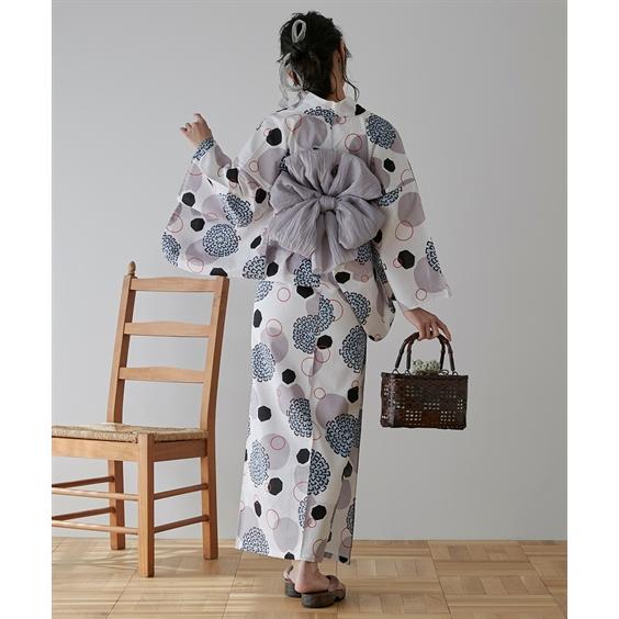 ニッセン（nissen） 浴衣 レディース 平織 3点セット ゆかた＋へこ帯＋