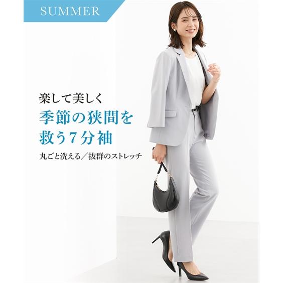 ニッセン（nissen） スーツ パンツ レディース 7分袖 テーラード
