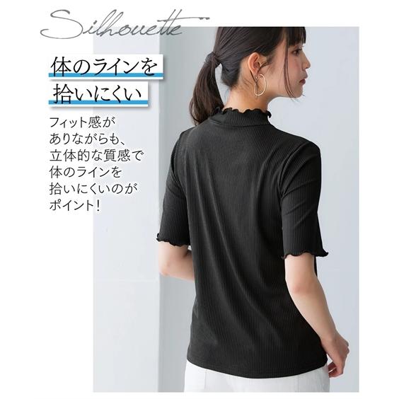 ニッセン（nissen） Tシャツ カットソー レディース 細リブ ハイネック