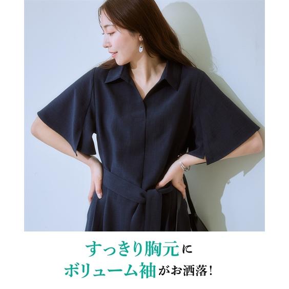 ニッセン（nissen） ワンピース ロング マキシ レディース 麻調合繊