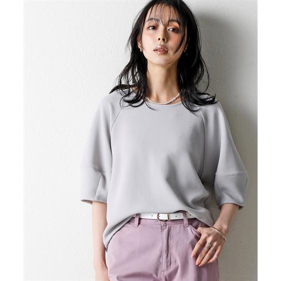 ニッセン Tシャツ カットソー レディース ふくれジャガード ラン ニッセン Tシャツ カットソー レディース ふくれジャガード ラン