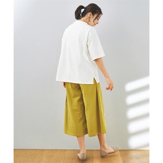 ニッセン ガウチョパンツ シニア ファッション 裾刺しゅう入 ニッセン ガウチョパンツ シニア ファッション 裾刺しゅう入