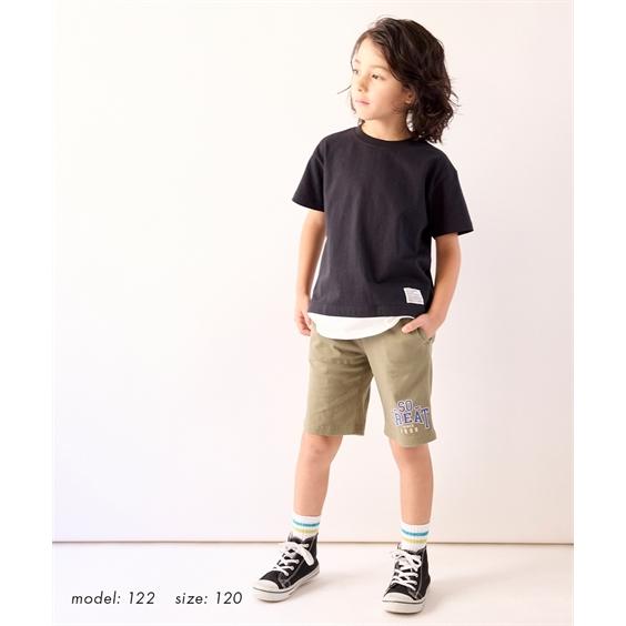 Tシャツ 子供服 キッズ ビッグシルエットフェイクレイヤードTシャツ  トップス カットソー 身長110/120/130cm ニッセン nissen｜nissenzai｜18