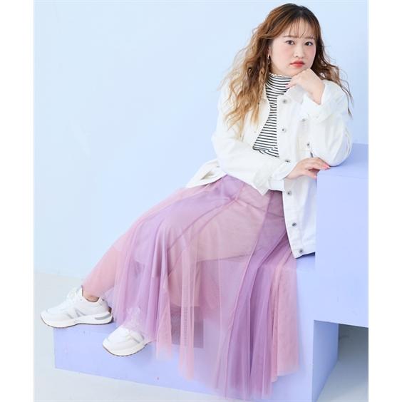ニッセン（nissen） ロングスカート 大きいサイズ レディース 2色重ね
