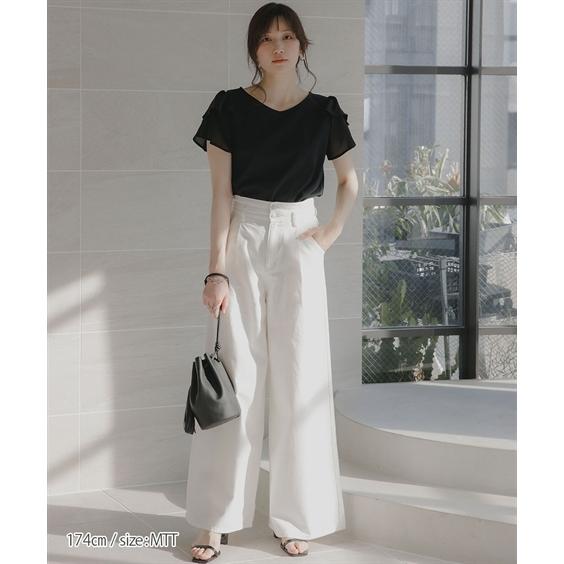 パンツ ワイドパンツ トールサイズ レディース 高身長 ハイ ウエスト タック デニム ワイド パンツ 丈長め fifiea_4