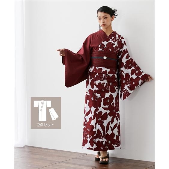 浴衣 レディース アシメ デザイン ゆかたセット ゆかた＋へこ帯 〔Neina〕 ゆかた 大人 花火大会 和装 ニッセン nissen_4