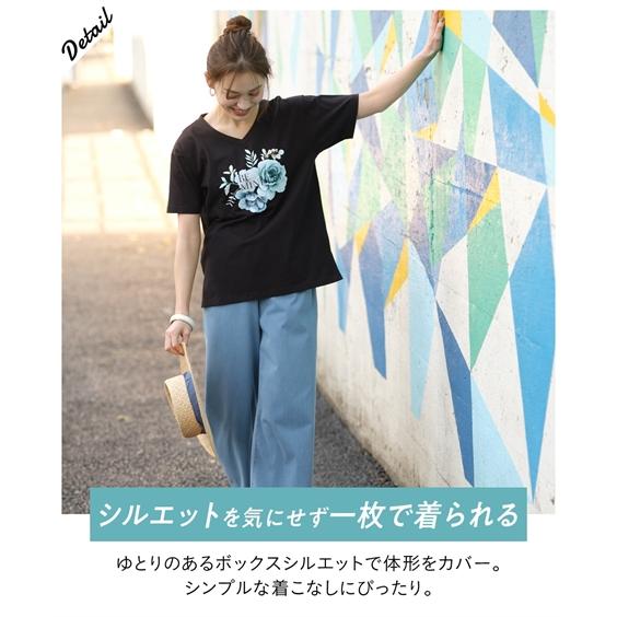 Tシャツ カットソー 大きいサイズ レディース モニターさんと作った 綿100％ プリント L/LL/3L/4L/5L ニッセン nissen｜nissenzai｜15