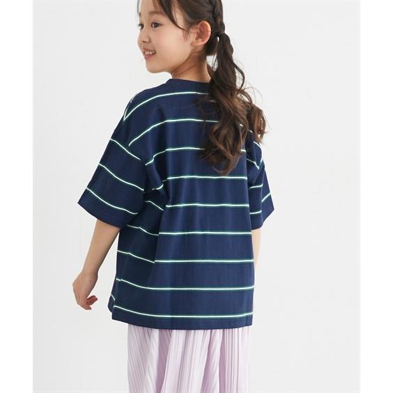 Tシャツ 子供服 キッズ ビッグシルエットボーダー 半袖  トップス カットソー 140/150/160 ニッセン nissen｜nissenzai｜12