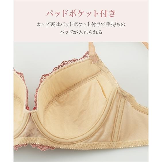 ニッセン ブラジャー ショーツ セット レディース 線画刺しゅう