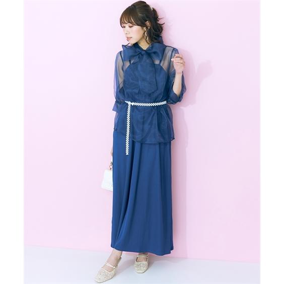 ワンピース ロング マキシ 大きいサイズ レディース ＋ カーディガン セットアップ marun ひざ下 6L/8L/10L ニッセン nissen_14
