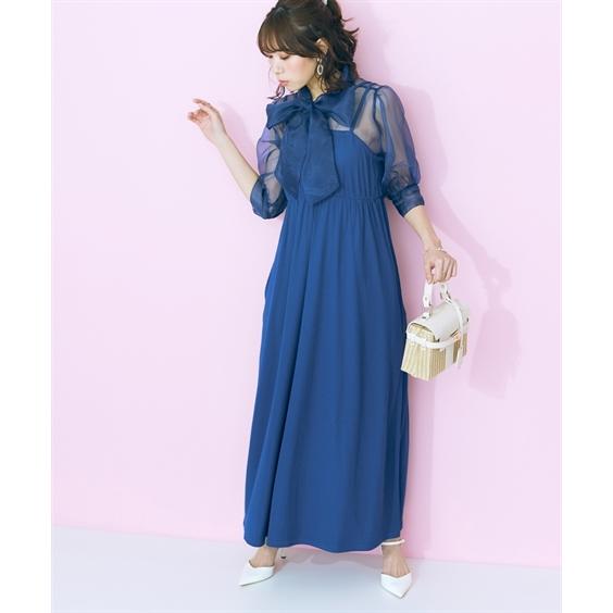 ワンピース ロング マキシ 大きいサイズ レディース ＋ カーディガン セットアップ marun ひざ下 6L/8L/10L ニッセン nissen_16
