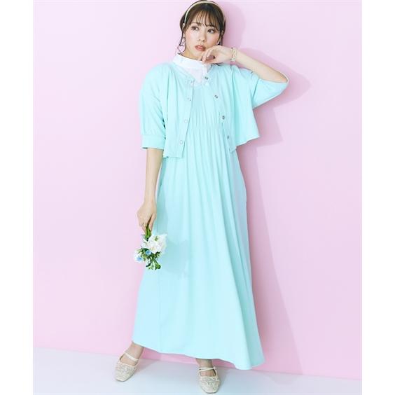 ワンピース ロング マキシ 大きいサイズ レディース ＋ カーディガン セットアップ marun ひざ下 6L/8L/10L ニッセン nissen_10